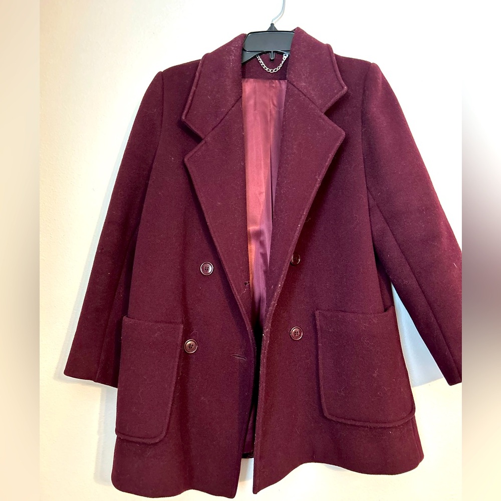 Burgundy wool coat